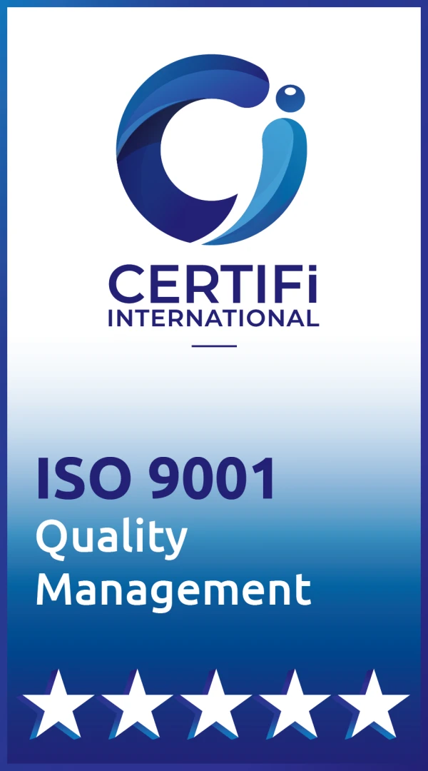 ISO 9001 Quality Management certified by Certifi International